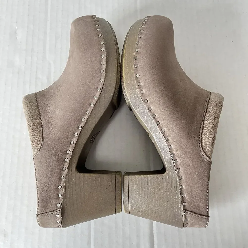 Dansko Sammy Clogs Womens Slip On Comfort Open Heel Casual Shoes Nubuck Leather - Picture 7 of 13